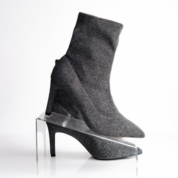 Boden Womens Silver Sparkle Boots Booties Glitter US 8 EU 39 Metallic NWOT - Picture 7 of 8